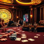 Engage in exciting gameplay at https://mm88.nl/ with vibrant poker chips and a thrilling roulette wheel.