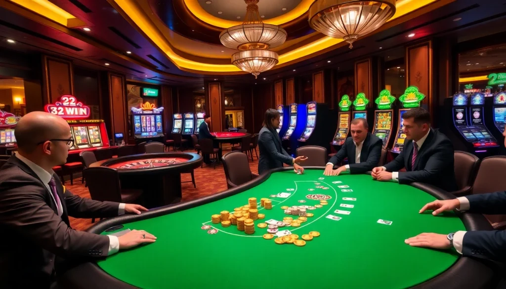 Experience high-stakes poker at 32WIN with luxurious tables and exciting gameplay.