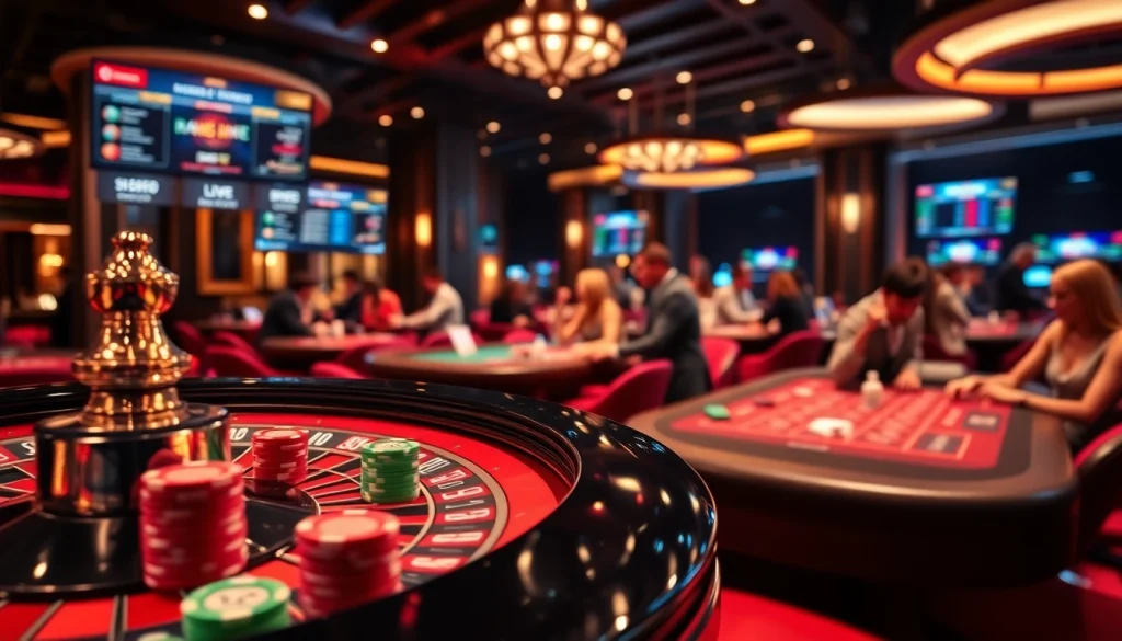 Experience MM88's exciting gaming atmosphere with roulette and poker elements.
