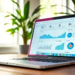 Engaging workspace focused on follow in dm with analytics and social media connections.