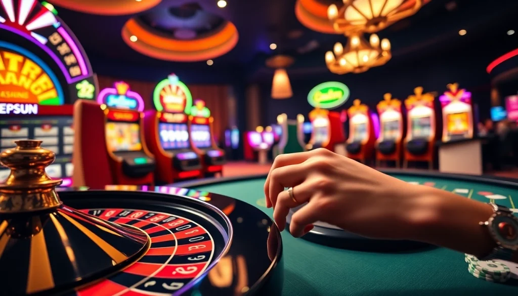 Experience the thrill of gambling on trang chu 32win with vibrant casino elements and professional ambiance.