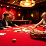 Exciting casino scene showcasing players at the 622BET gaming table with roulette wheel, cards, and chips.