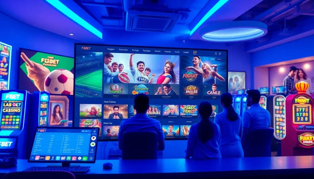 F8BET online gambling platform showcasing sports betting, live casino, and slots in an inviting setting.