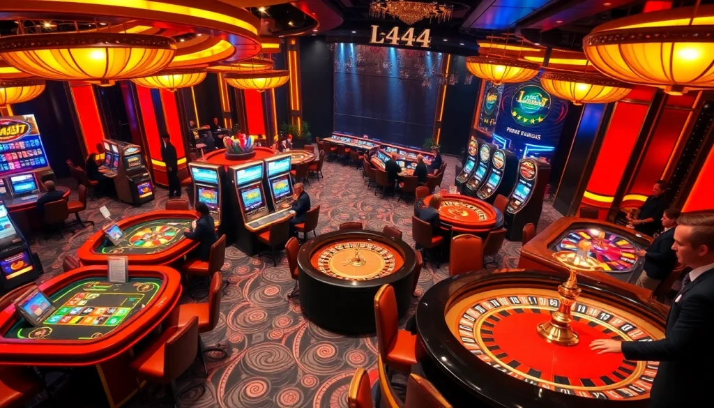 Engage in thrilling gaming experiences at L444 casino with vibrant tables and exciting players.