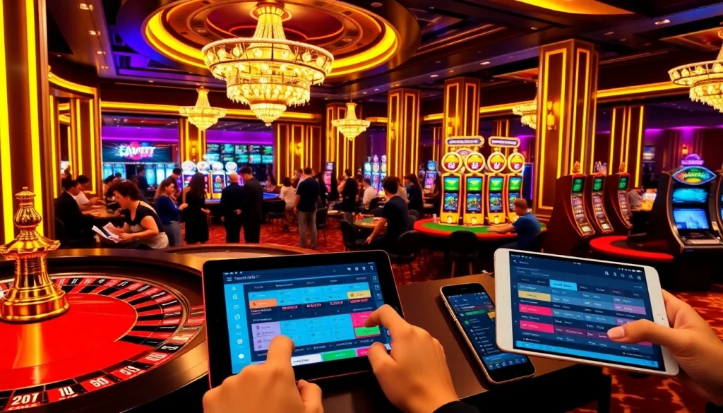 Exciting gambling action at https://667bett.com.br with roulette and poker tables showcasing luxury and thrill.