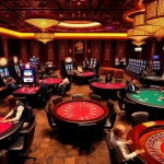 Players enjoying thrilling games at the BL555 casino tables, showcasing excitement and luxury.