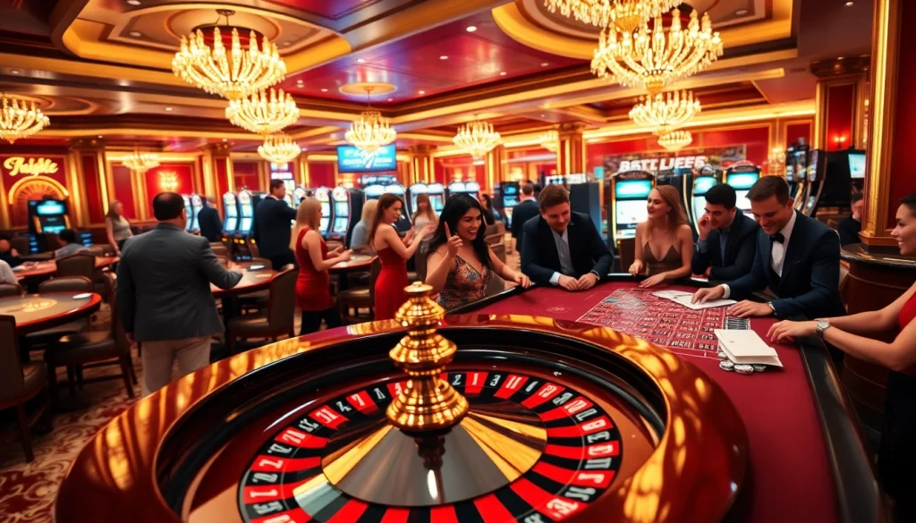 Players experiencing the thrill of winning at bet88 casino with roulette and poker tables.