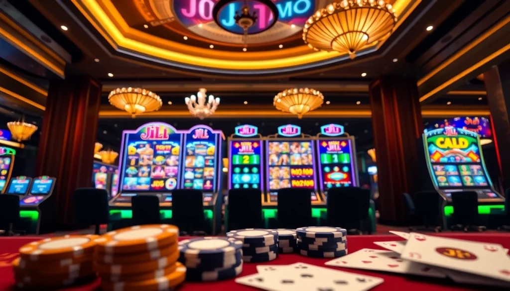Engaging players with JILI's thrilling online slots and casino games in a vibrant setting.