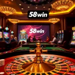 Experience the thrill of gaming at 58win with vibrant roulette and colorful slot machines.