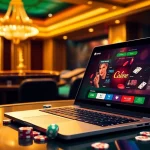Experience vibrant gameplay with onicplay login at a luxurious online casino, showcasing poker chips and a roulette wheel.