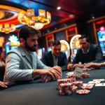 Players enjoying poker at Hitclub, with vibrant casino tables and engaging gaming atmosphere.