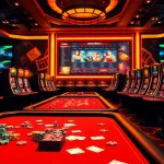 Experience the excitement of gambling at http://8kbet.ink/ with vibrant casino tables and colorful slot machines.