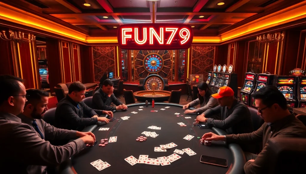 Experience the thrill of FUN79 poker with vibrant gameplay and luxurious casino ambiance.