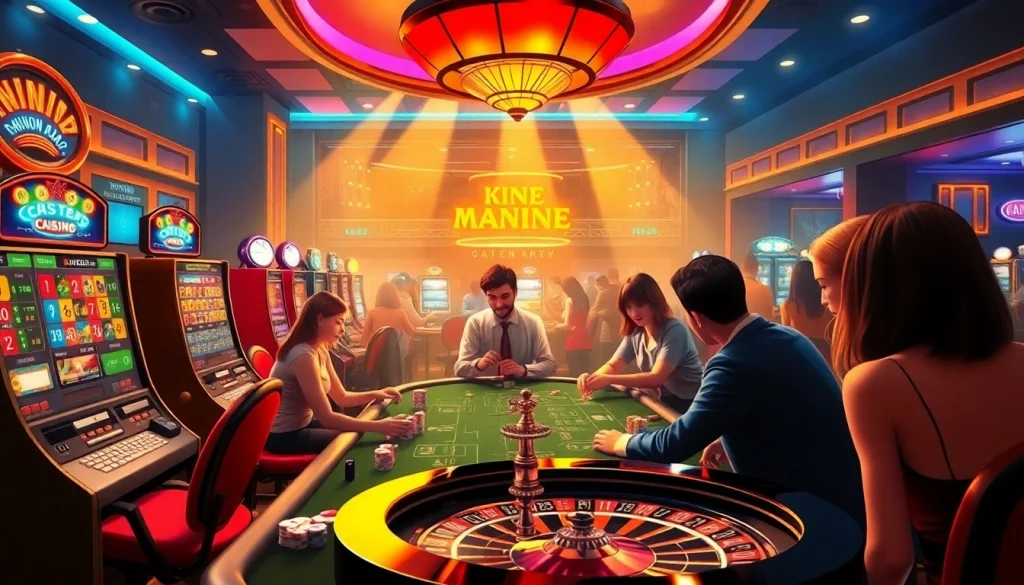 Experience excitement with lô kép 247 at vibrant casino tables featuring poker and roulette.