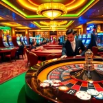 Resplendent roulette scene highlighting hướng dẫn xn88 with players engaging and colorful casino decor.
