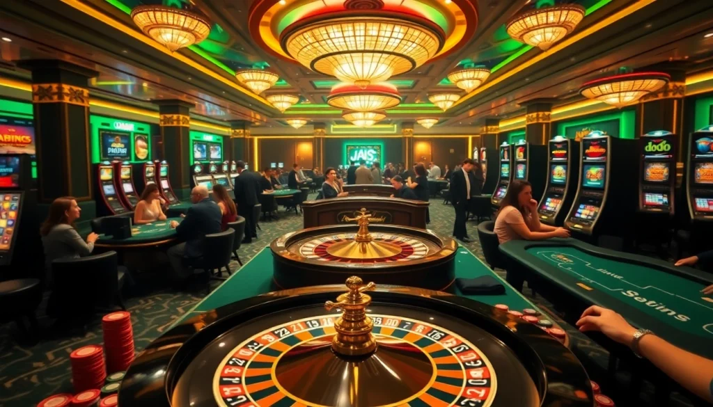 Experience excitement with link vào bet88 at a luxurious casino featuring roulette and poker games.