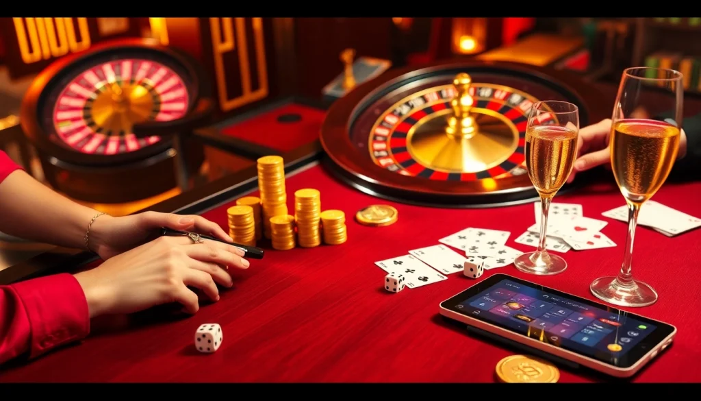 Experience the thrill of gambling at 6RWIN with vibrant casino tables and engaging games.