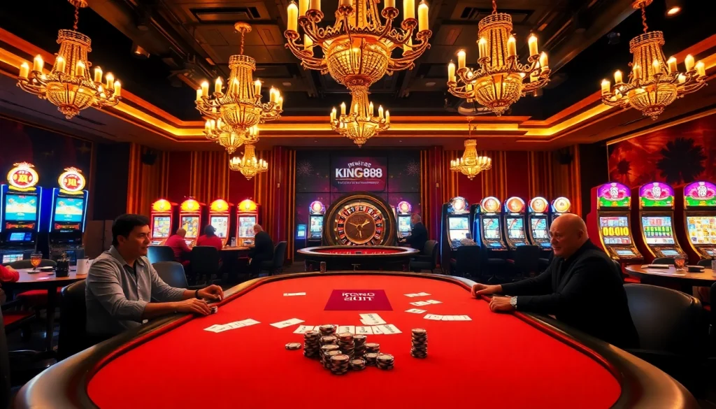 Experience the excitement of online gambling with king88 at a luxury casino table.