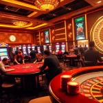 Engaged players experiencing thrilling QH88 online gaming at a vibrant casino.