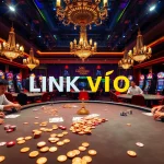Engaging poker players in a luxurious casino, highlighting LINK VÀO Bomwin for an exciting gaming experience.