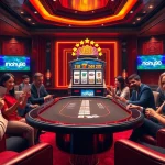 Nohu90 players engaged in an exciting game at a luxurious casino table.