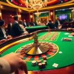 Experience excitement with 88i as players engage at an elegant casino table featuring roulette and poker elements.
