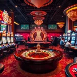 Players enjoying exciting games and slots at u888 casino with vibrant lights and tables.