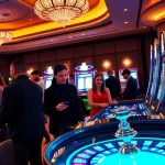 S8 betting interface showcased with vibrant slot machines and enthusiastic gamblers.