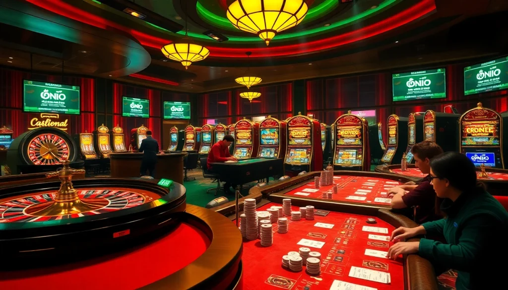 The hidden wiki reveals unique online gambling experiences at a bustling casino, filled with vibrant roulette and poker tables.