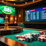 Engaging gambling experience showcasing online gaming interface link 88i with roulette and poker elements.