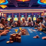 Nohu-themed roulette table with vibrant lights and enthusiastic players, creating excitement in a luxurious casino.