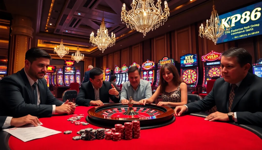 Experience elite gambling at KP88 with vibrant casino tables and excitement in action.