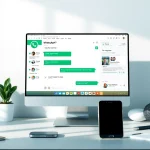显示消息功能的 WhatsApp Web 界面，推广快连官网，提升用户体验。