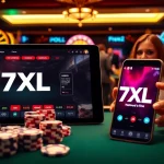 הנאה מ-7xl להורדה כאשר שחקנים נהנים מפוקר אונליין בהגדרת קזינו יוקרתית.