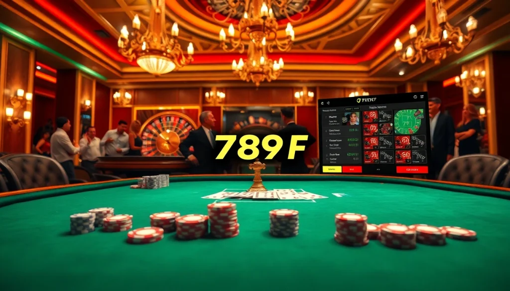Experience the thrill of gambling at 789 F with an exciting poker table and vibrant casino atmosphere.