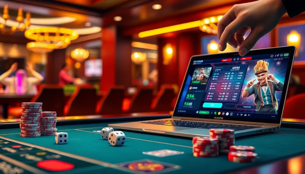 Tà xỉu online gameplay with an engaging virtual table and vibrant gaming graphics.