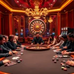 Exciting casino scene featuring intense poker action and online gambling hints on https://luck8r1.com.