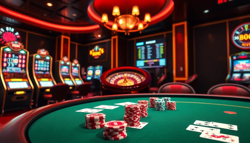 Engaging SX88 poker game scene highlighting chips, cards, and excitement in a luxurious casino setting.