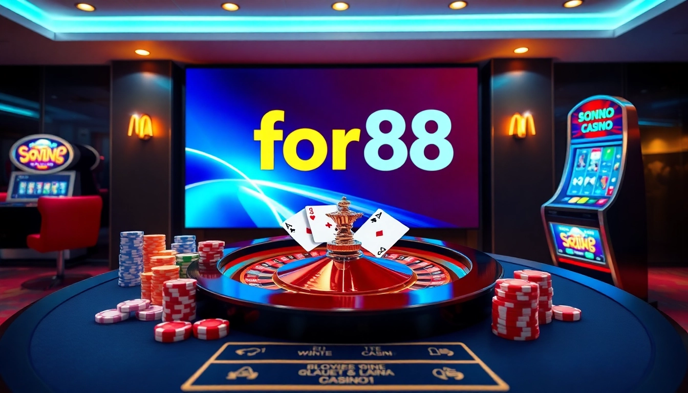 Engage in thrilling gameplay at for88 with vibrant online casino visuals and professional gaming elements.