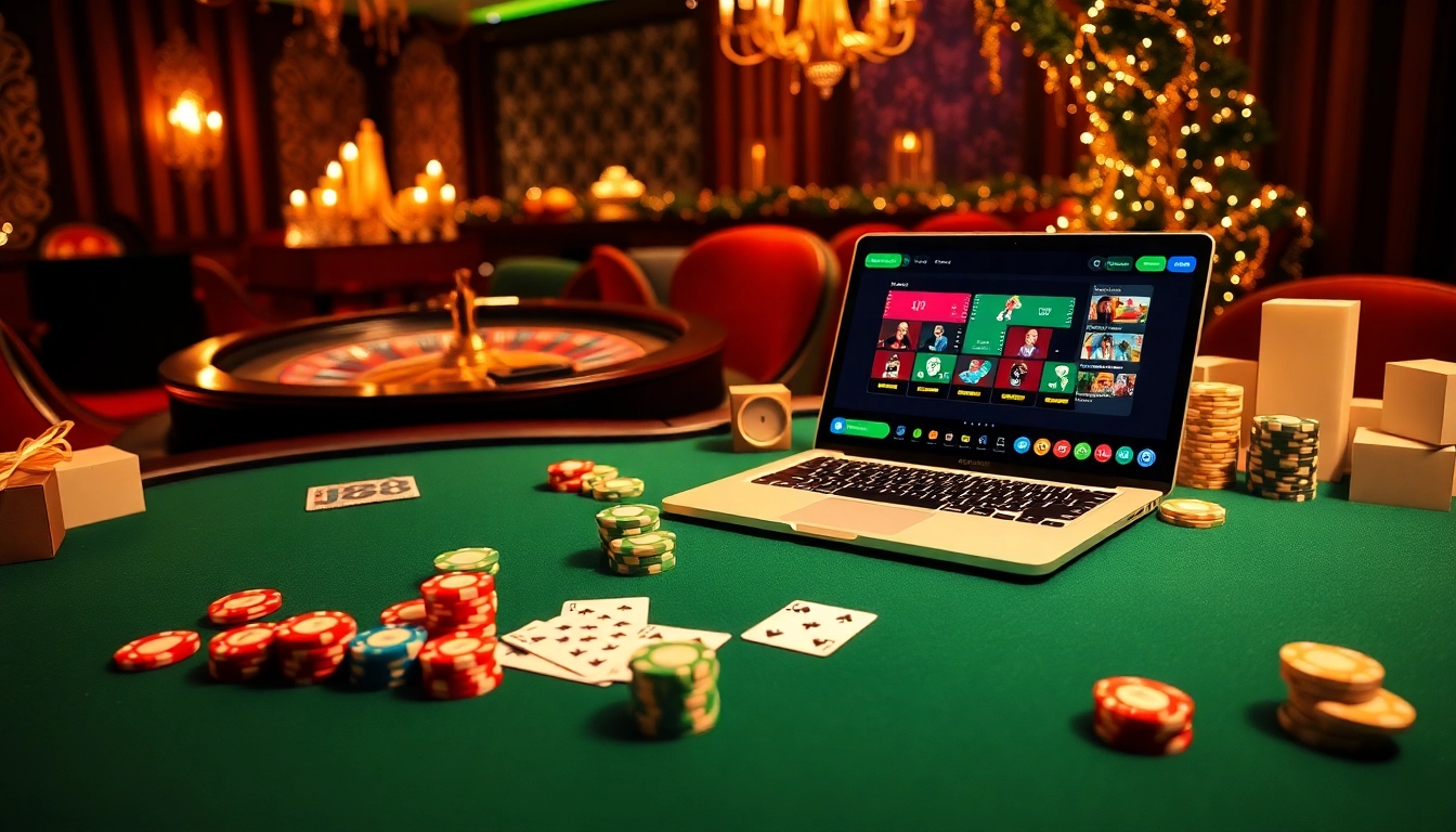 Experience the excitement of j88 gaming at a luxurious poker table with vibrant decor and elegant ambiance.
