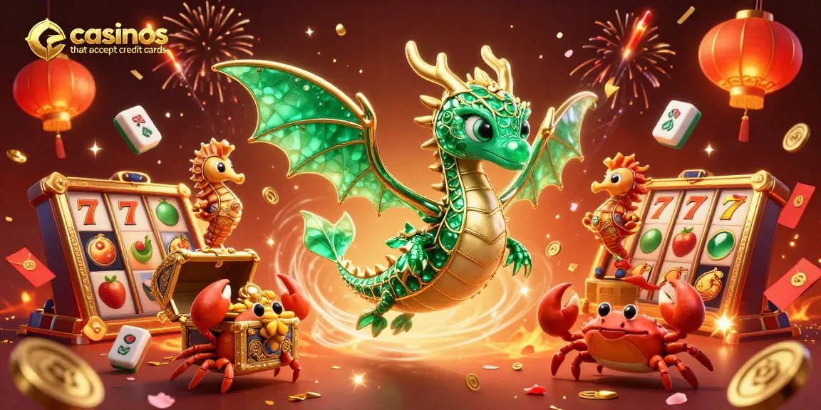 Experience the thrill at casinos that accept credit cards with vibrant slot reels and festive elements.