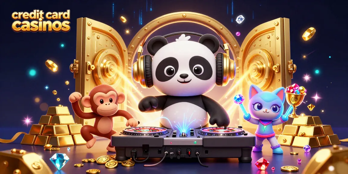 Experience excitement at credit card casinos with vibrant characters and rich gaming elements.