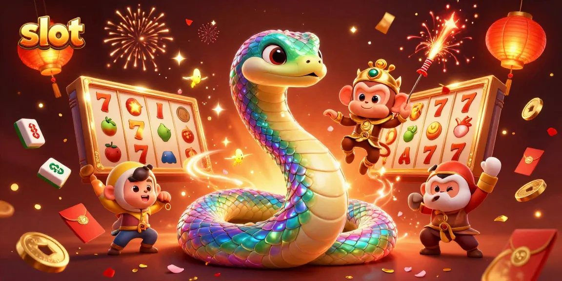 Spin the vibrant slot reels in a magical arcade scene with colorful characters and celebratory elements.