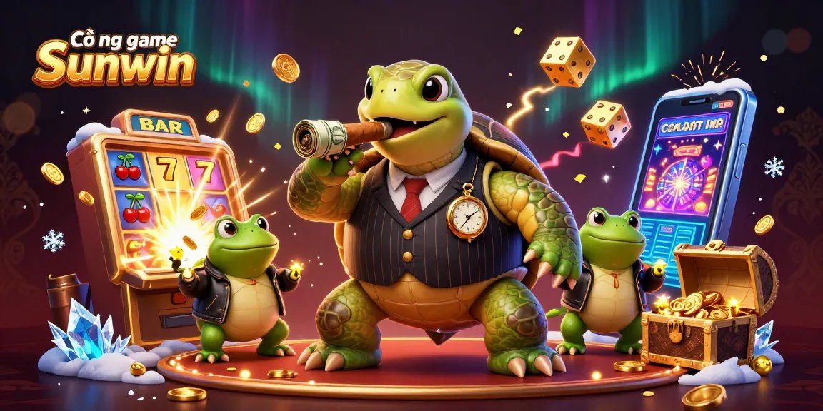 Experience the excitement at Cổng game Sunwin with lively characters and vibrant casino elements in a rich 3D scene.
