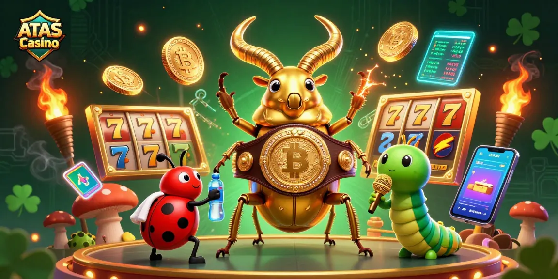 Experience thrilling gaming action at ATAS Casino with colorful characters and dynamic elements.
